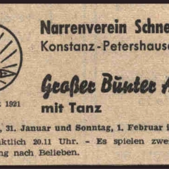 Bunter Abend im Schützen: Zeitungswerbung.