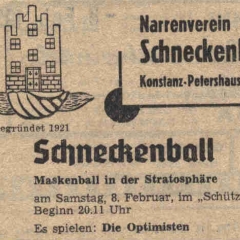 Der Schneckenball fand erstmals im Schützen statt. Es spielten die Optimisten.