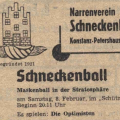 Der Schneckenball fand erstmals im Schützen statt. Es spielten die Optimisten.
