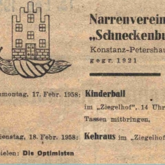 Kehraus und Kinderball aber im kleineren Ziegelhof.