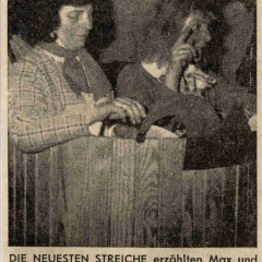 E. Bischoff und W. Schär als Max und Moritz bei den Hegner Schlafkappen.