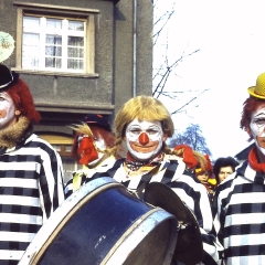 Schmutziger Donnerstag: Werner Mutter, Paul Bischoff und Walter Stöß von der Clowngruppe.