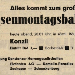 Rosenmontagsball der Vereinigung Konstanzer Narrengesellschaften im Konzil.