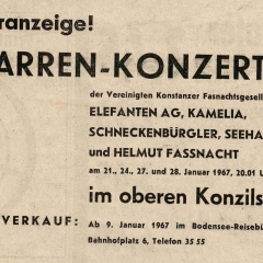 Narrenkonzerte der Vereinigung Konstanzer Narrengesellschaften im Konzil.