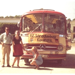 Der Fanfarenzug in Tarcento: Der Bus machte eine kleine Pause.