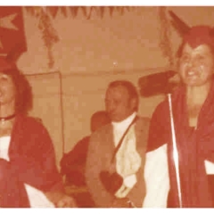 Eröffnung der neuen Fasnachtssaison im Ziegelhof: Mit Waltraut Schaer, Inge, Dieter und Walter Stöß, Marga und Wolfgang Theuerjahr, Gisela Vogt, Sigi Greis und Kurt Hofmeier.