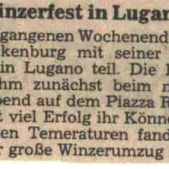 Der Fanfarenzug beim Winzerfest Lugano.