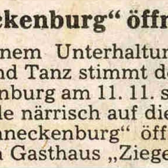 Eröffnung der neuen Fasnachtssaison: "Schneckenburg" öffnet Tore.