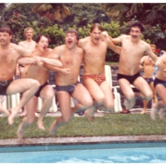 Fanfarenzug-Reise nach Locarno: Der Hotel-Pool wurde sofort in Beschlag genommen.