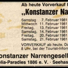 Narrenkonzerte im Konzil: Südkurier-Anzeige für die Abende.