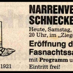 Fasnachtseröffnung der Schneckenburg: Südkurier-Anzeige.