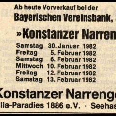 Narrenkonzerte im Konzil: Südkurier-Anzeige.