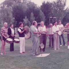 Clowngruppe beim Geburtstag von Werner Mutter.