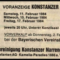 Narrenkonzerte im Konzil: Südkurier-Anzeige.