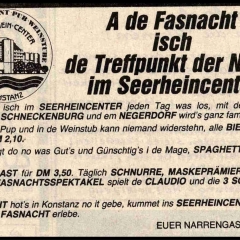 Fasnacht im Seerheincenter: Zum zweiten Mal wurde ein Versuch gestartet eine Fasnacht zu etablieren.