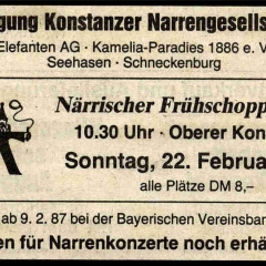 Frühschoppen-Konzert im Konzil: Südkurier-Anzeige.