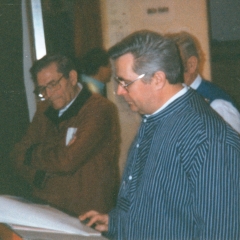 Narrenkonzerte im Konzil: Hinter der Bühne war man schon voll konzentriert. Links Paul Bischoff, rechts Oskar Bürger.