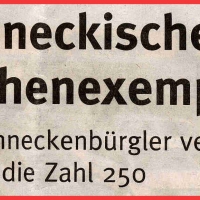 80 Jahre Schneckenburg: Zeitungsüberschrift.