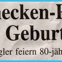 80 Jahre Schneckenburg: Zeitungsüberschrift.