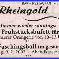 Erste Fasnachtsball im Rheingold: Zeitungsartikel.