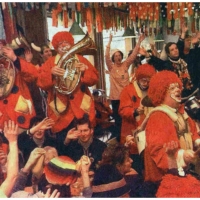Rosenmontag: Die Clowngruppe beim Speckessen im Stefanhaus.