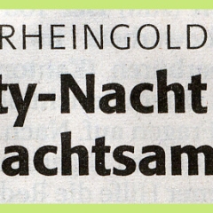 Fasnachtsparty im Rheingold: Zeitungsartikel.