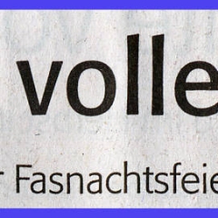 Fasnachtsparty im Rheingold: Zeitungsartikel.