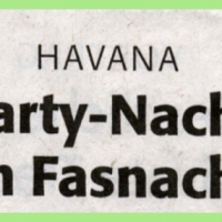 Fasnachtsparty im Havana: Zeitungsartikel.
