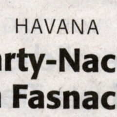 Fasnachtsparty im Havana: Zeitungsartikel.