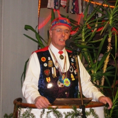 15 Jahre Schneeschreck: Wolfgang Jentsch, Landvogt vom Hegau-Bodensee bei seiner Rede.