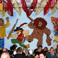 11.11. in der Linde: Die Dekoration zum Thema "90 Jahre Konstanzer Fasnacht".