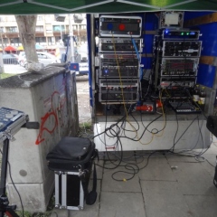 Narrenbaumstellen auf dem Gottmannplatz: Die Technik auf dem Platz stand parat.