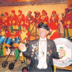 Die Clowngruppe beim Frühschoppen der Quaker in Allmannsdorf.