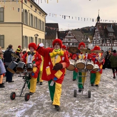 Sonntagsumzug in Eigeltingen: Die Clowngruppe unter der Leitung von Gerd Zachenbacher.