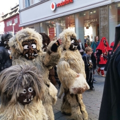 Narrenmarkt auf der Marktstätte: Der Schneeschreck beim Umzug.