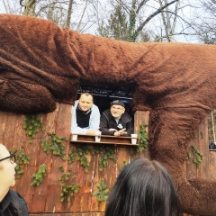 Narrenbaumholen in Hegne: Die Crew des Autos.