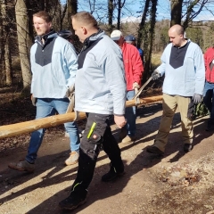 Narrenbaumholen in Hegne:  Wanderung mit Baum nach Konstanz.