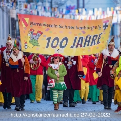 Umzug in Konstanz: Die Schneckenburg beim Unmzug.