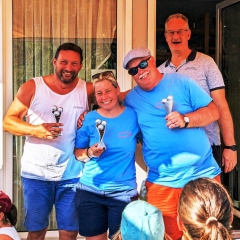 Bouleturnier der Schneckenburg: Der erste Platz ging an. Nicole Walter, Tony Sferragatta und Uwe Fiedler.