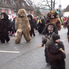 Der Räuber und der Schneeschreck nahmen am Umzug in Owingen teil.