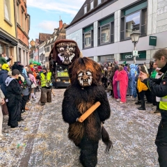 Umzug Fasnachtssonntag: Der Schneeschreck während dem Umzug.