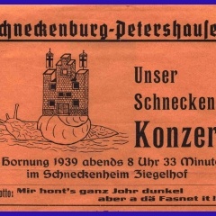 Das Programm der Schneckenbürgler Fasnachtskonzerte von 1939.